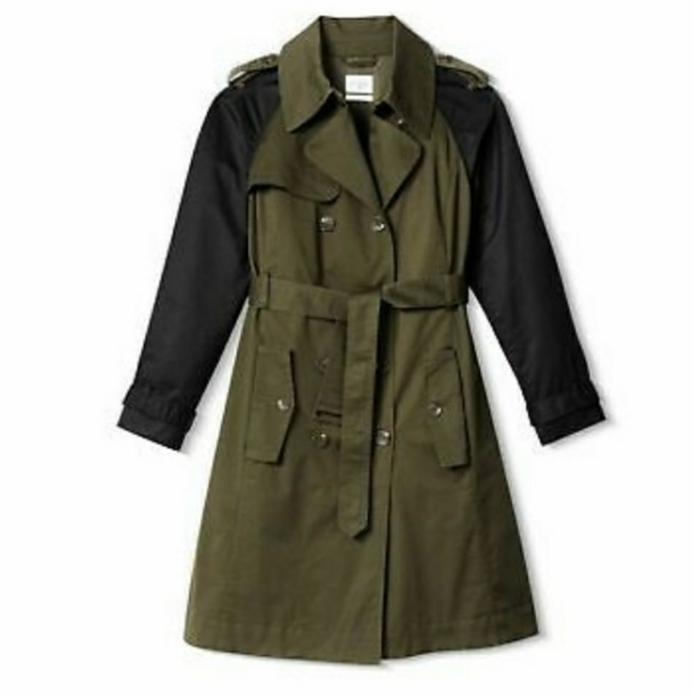 ALTUZARRA Trench Coat, Olive & Black, BNWT, XS